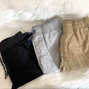3pc Lot Boys Shorts Size 7 Grey/Black/Khaki